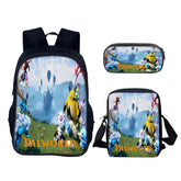 Palworld Schoolbag Backpack Lunch Bag Pencil Case 3pcs Set Gift for Kids Students
